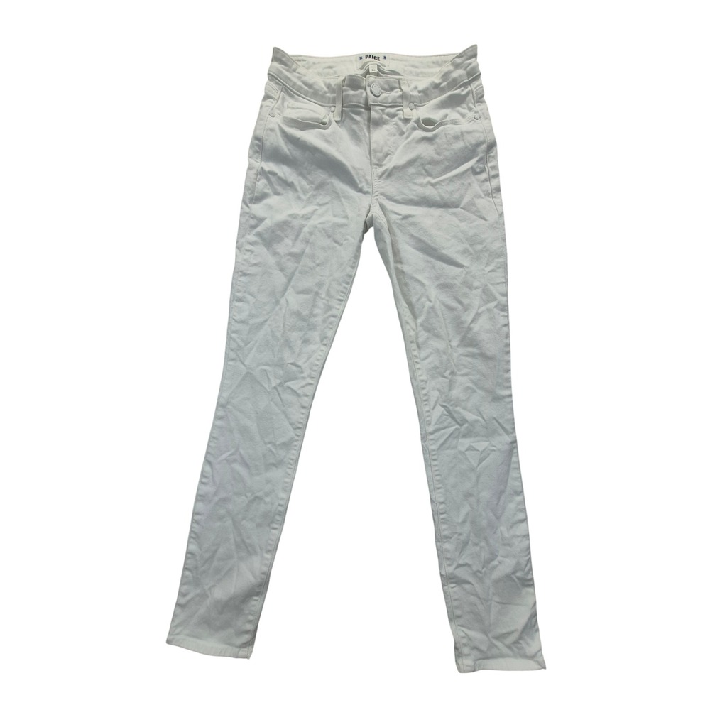 PAIGE Skinny Jeans Womens 26 White Stretch Denim Mid Rise 5 Pocket